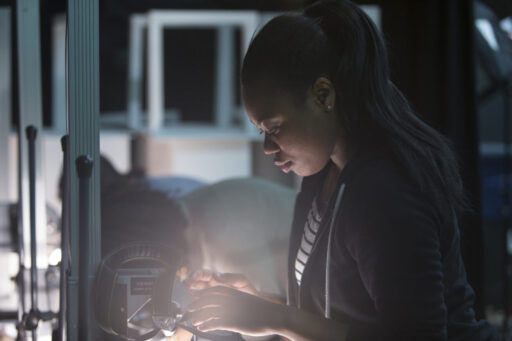 A Kent student works in a design lab